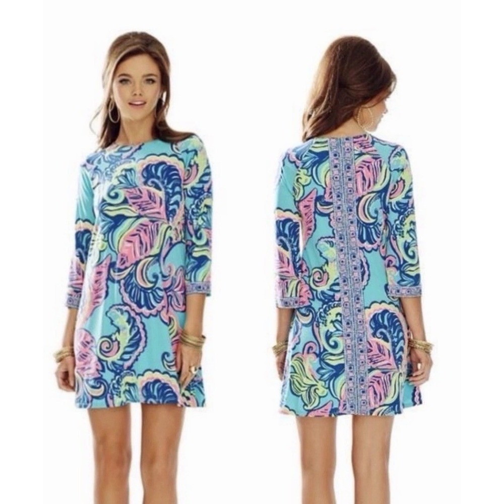 Lilly Pulitzer‎ Women's Blue Bellavista Private Island Swing Dress Sz Small $228